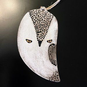 Arctic Owl Wooden Ornament from River Bend Bookshop